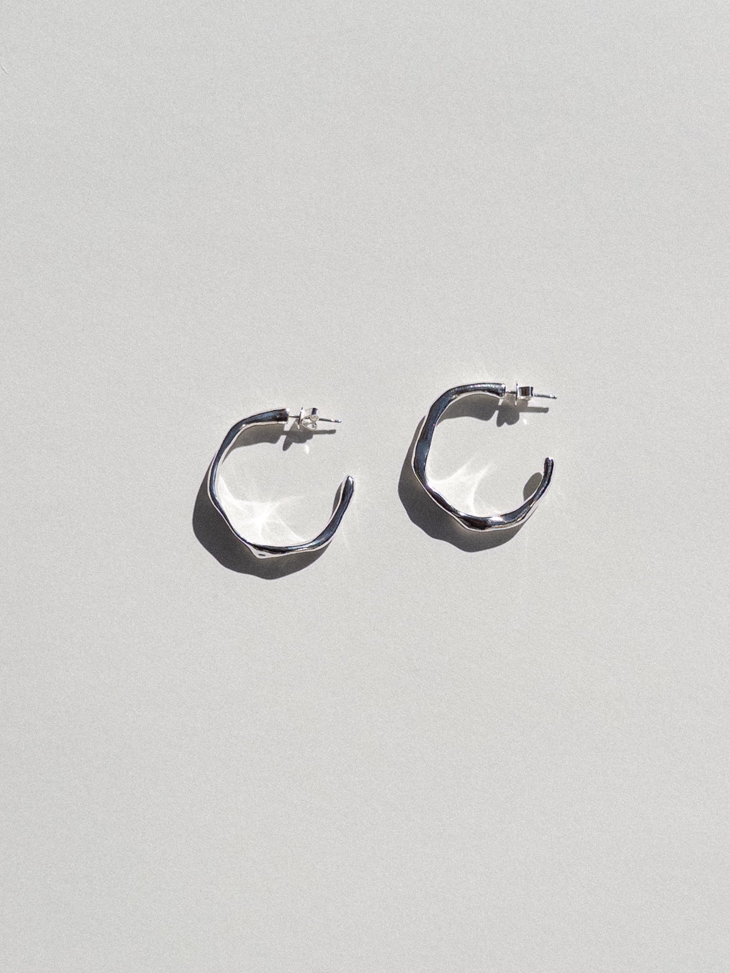 wonky silver hoops