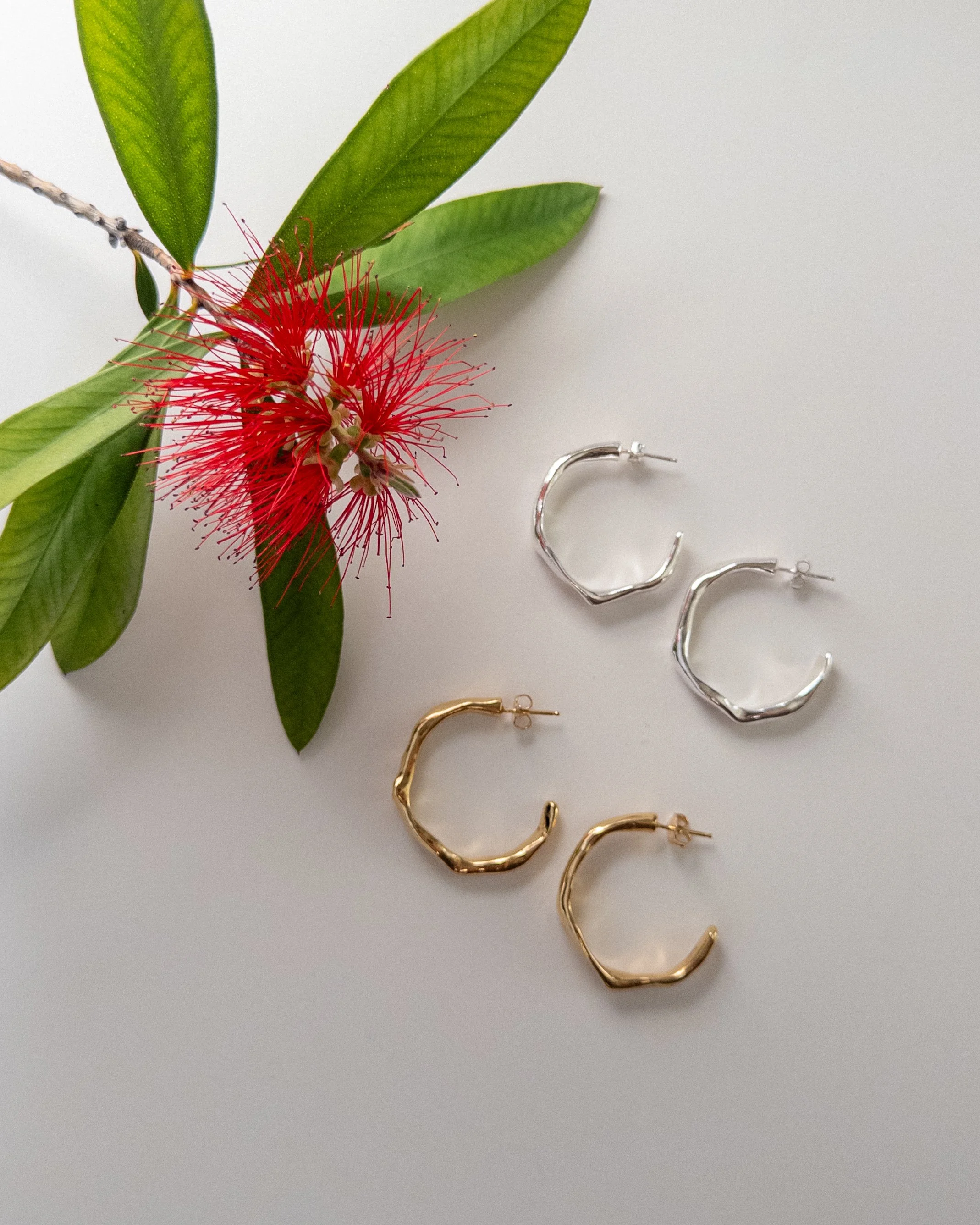 wonky hoop earrings