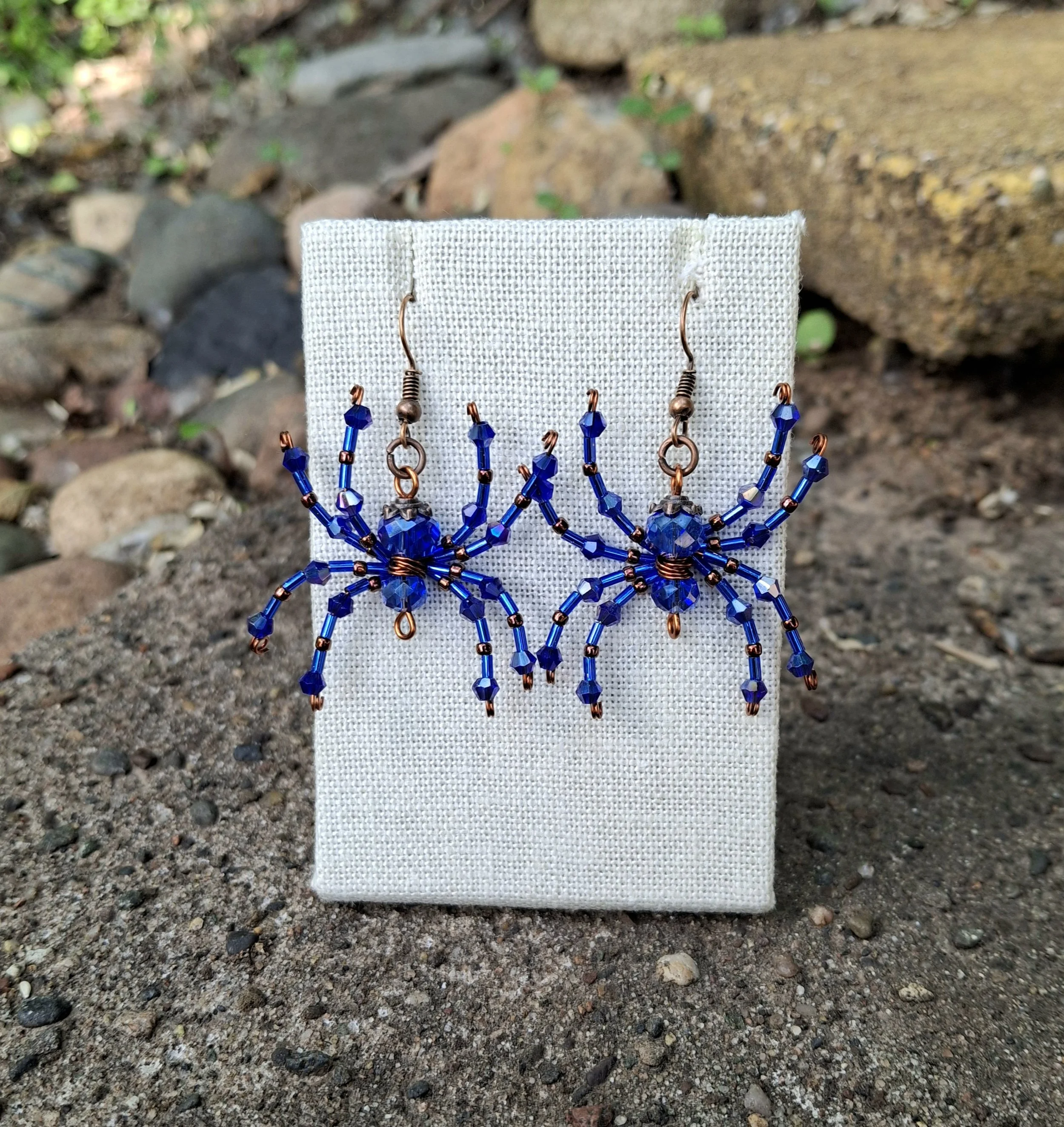 Deluxe Blue and Copper Earrings