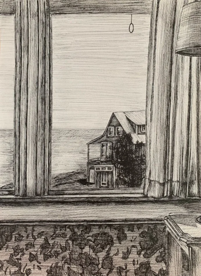 Pen drawing inspired by "A Room with a View" series