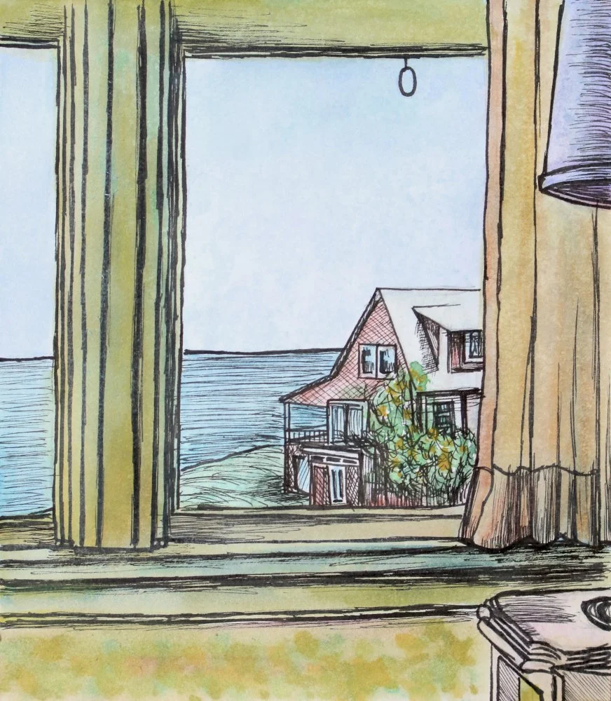 Pen and watercolour inspired by "A Room with a View" series