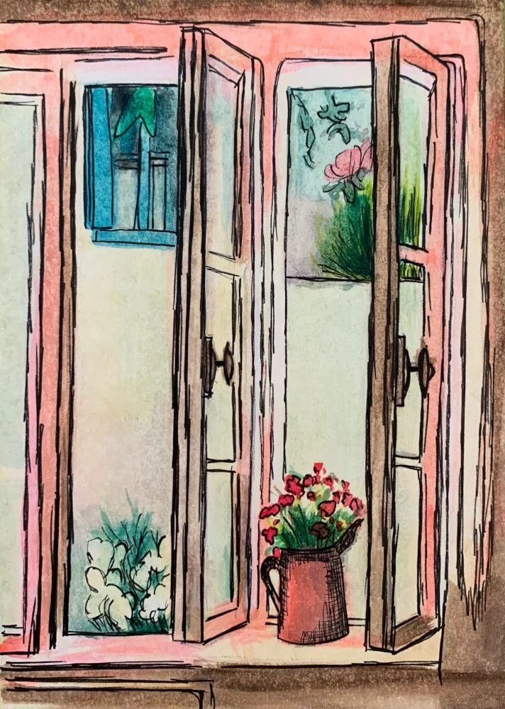 Pen and watercolour inspired by "A Room with a View" series