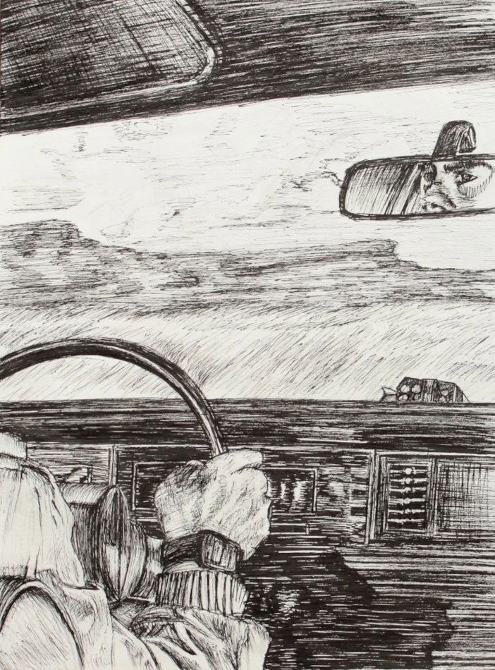 Pen drawing inspired by "A Room with a View" series