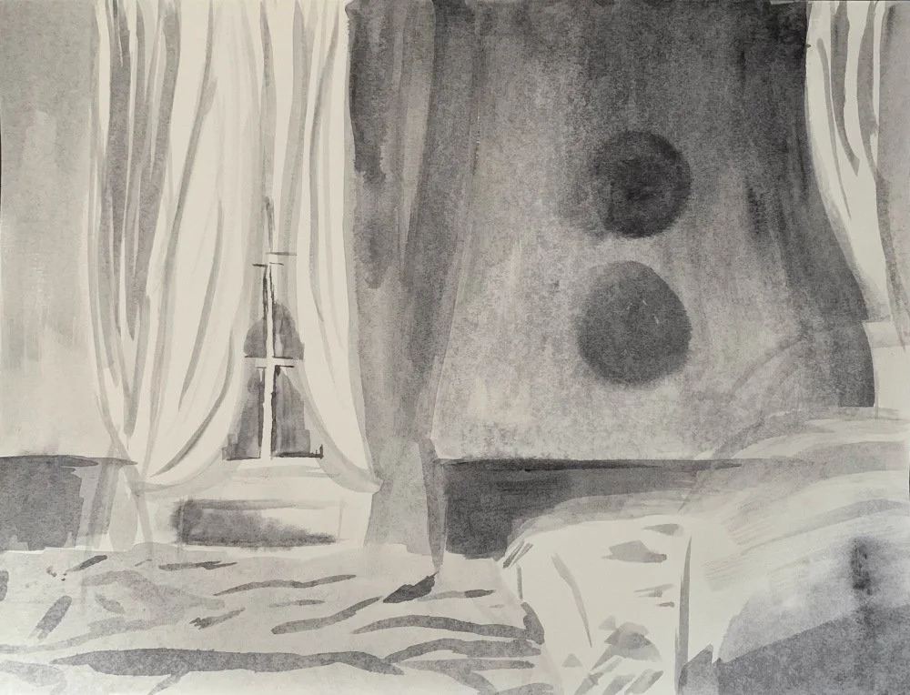 Exploratory watercolour painting from "A Room with a View" series