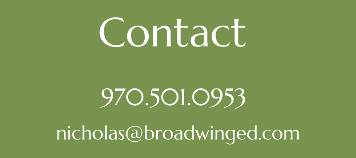 Broad Winged Counseling logo with Colorado contact information email address and phone number.