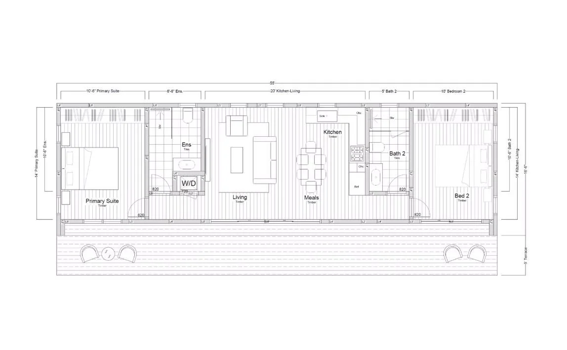 Seed 2 BD Floor Plan