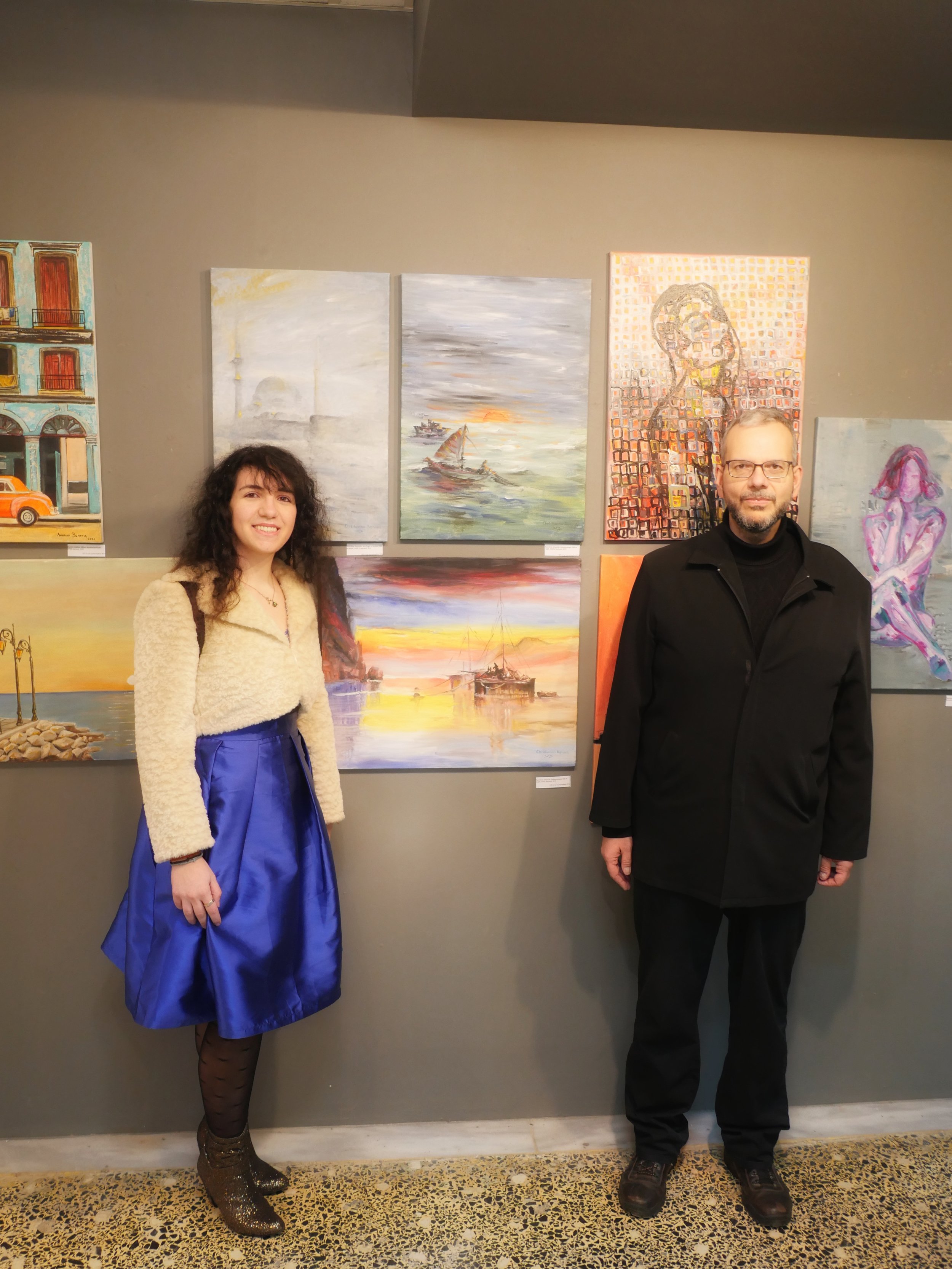 With the curator of the exhibition, Mr Paris Kapralos