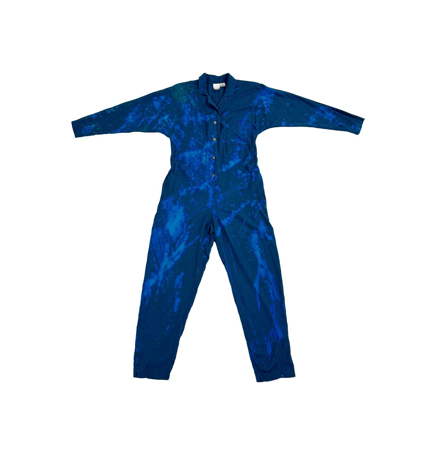 Blue tie-dye jumpsuit