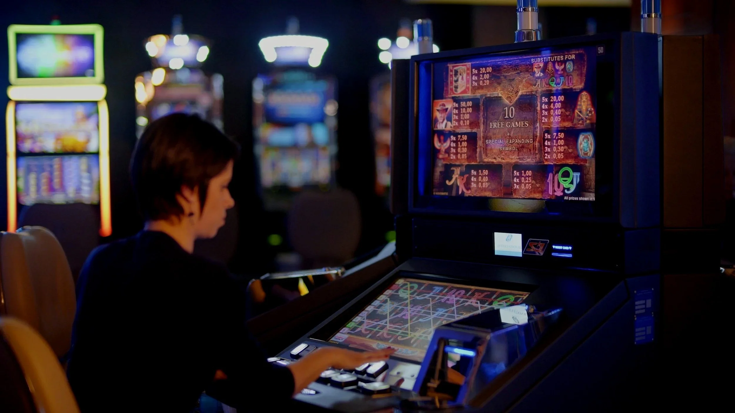 Gambling in a casino on a slot machine roulette, safer gambling interaction, employee wellbeing and gambling in the workplace