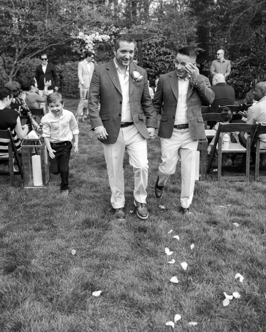 Gregory &amp; John&rsquo;s family centered backyard ceremony 🌿

Venue: Family Home, Oakton, VA
Catering: @purpleonioncateringco 
Second Shooter: @through_lillies_lens