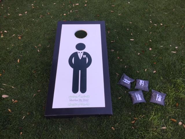 Our Mr. Corn-hole Board at the Wilmington Weddings &amp; Events Spring Bridal Mixer at the Arboretum
