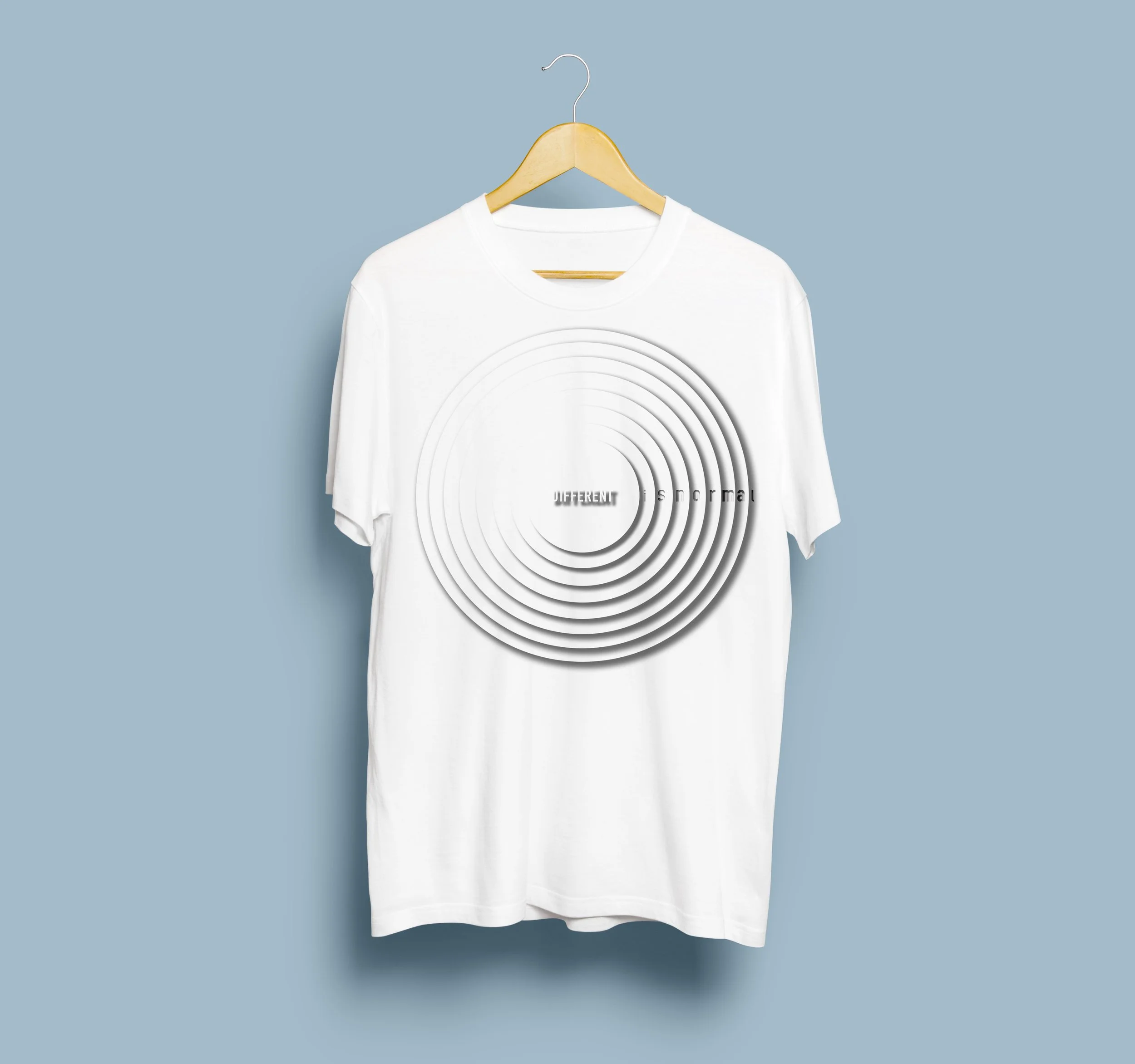 T-shirt design for Diplomacy under the theme of "Different is normal". Design 1. Screen printing on 100% cotton blend. Adobe Illustrator and Photoshop used to create the design. 