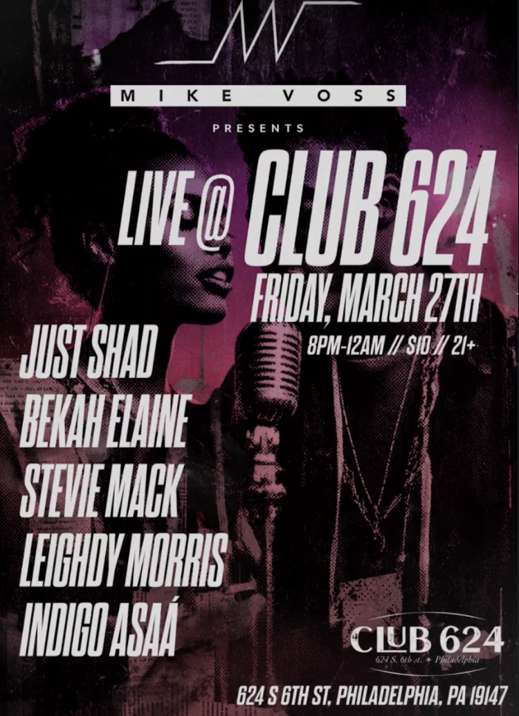 A Soulful Showcase @ Club 624 - Friday, March 27 at 8:00 PM at Club 624 in Bella Vista, Philadelphia