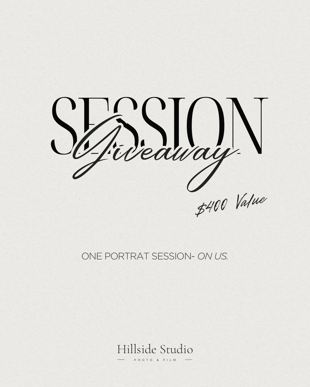 Some moments aren&rsquo;t meant to pass &mdash; they&rsquo;re meant to be preserved. 
We&rsquo;re giving away a complimentary portrait session &mdash; a $400 experience designed to capture a chapter of your life with intention. For yourself, someone 