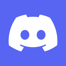 Discord logo with a stylized smiling game controller face on a blue background.