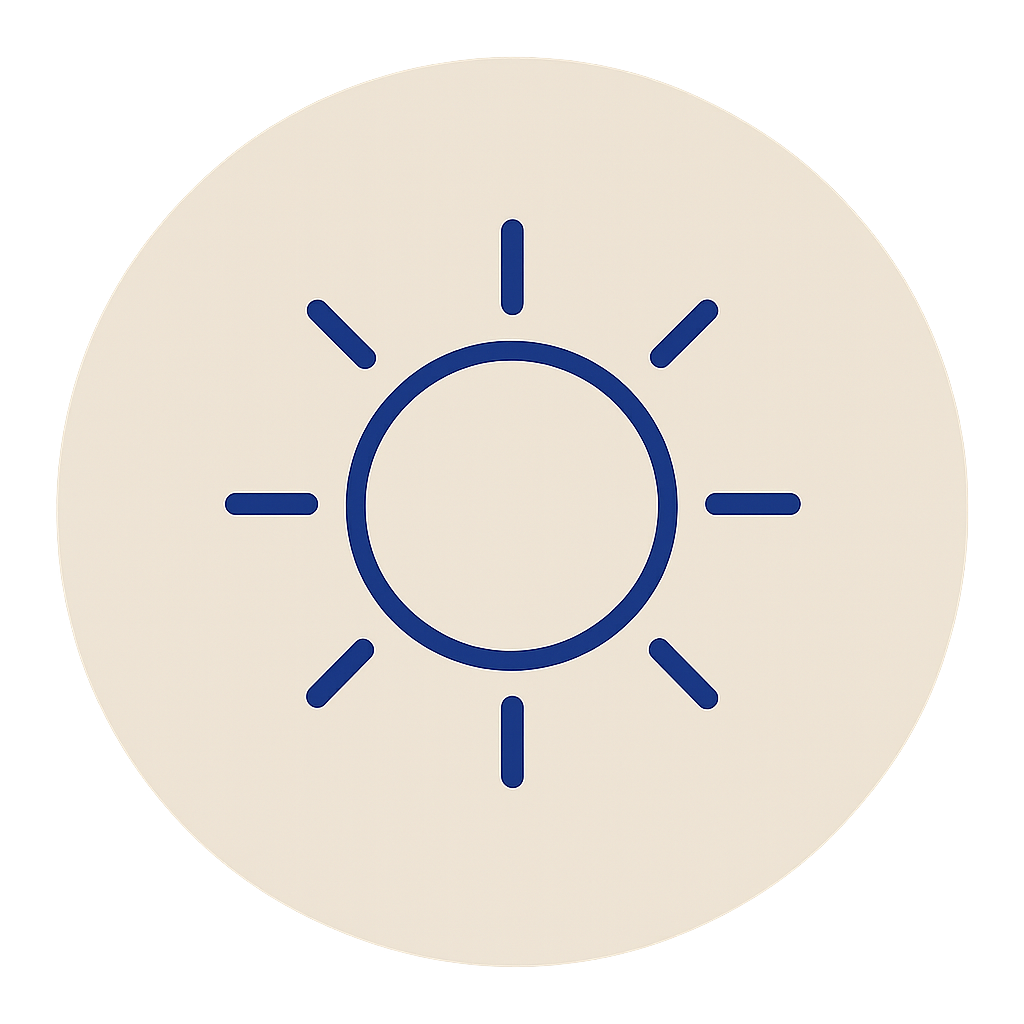 Symbol für Lichthelligkeit oder Helligkeitseinstellung auf einem Gerät