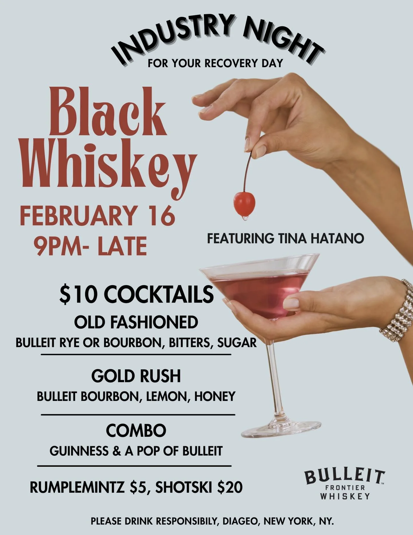 Industry Night Monday 2/16! Special guest appearance from @bevyswithtina