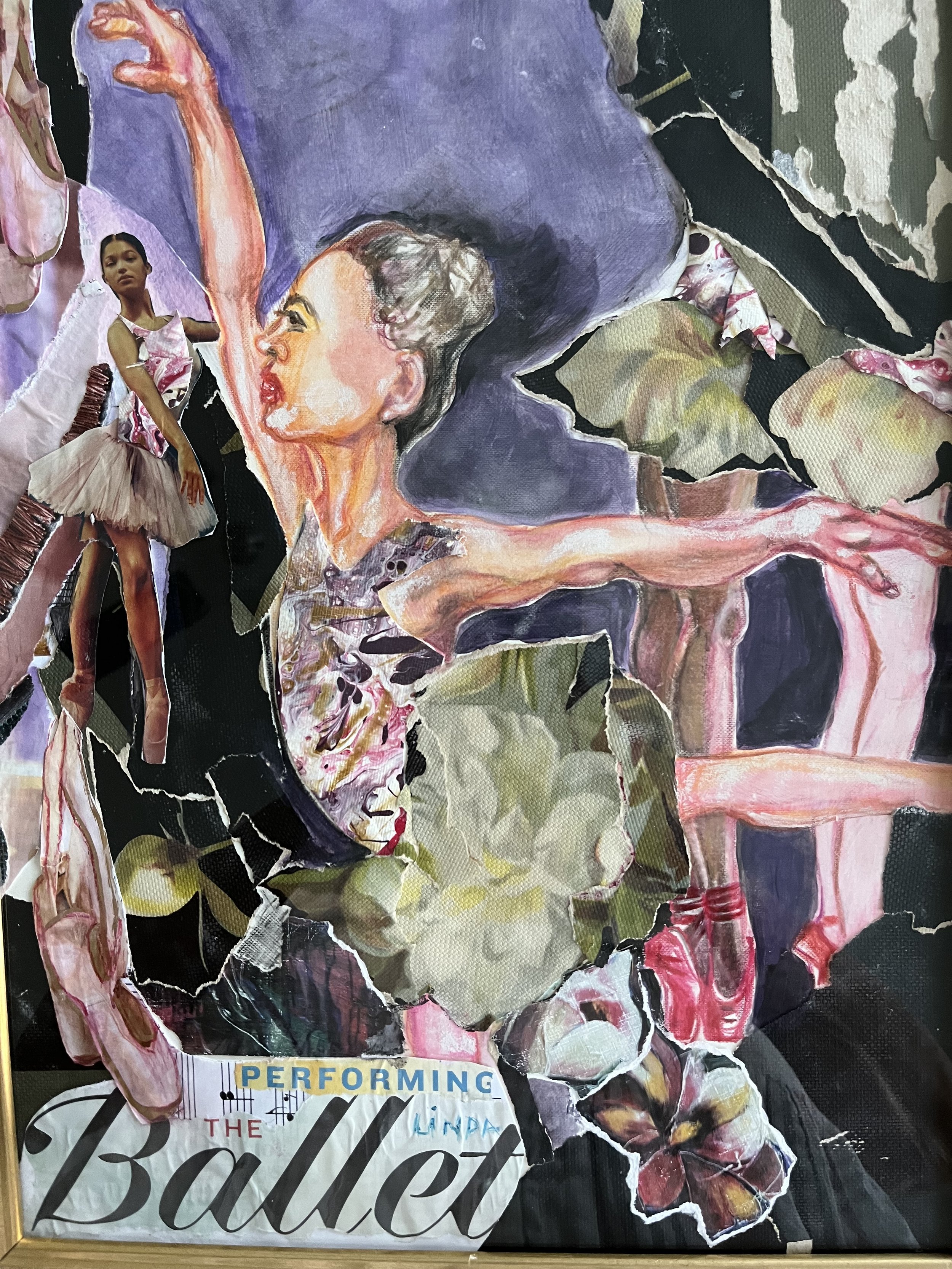 Linda-Ladimer-performing the ballet- paper collage-mixed media.JPG