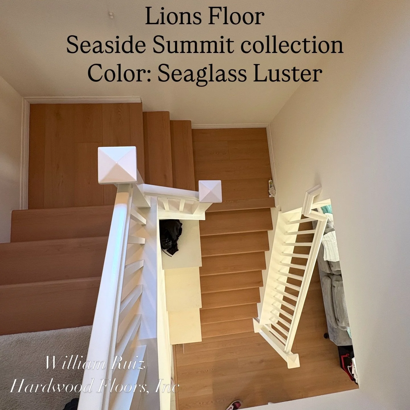 What a flawless installation. One of our best handled this project like it was the art piece he trained his whole life for. 
📍Hawthorne, CA
🤗 Lions Floor WPC LVP Seaglass Luster

Full stair treads 💪🏾
Clean cuts 🔥
Painted bevel 💅
Warm Luxury 👑

