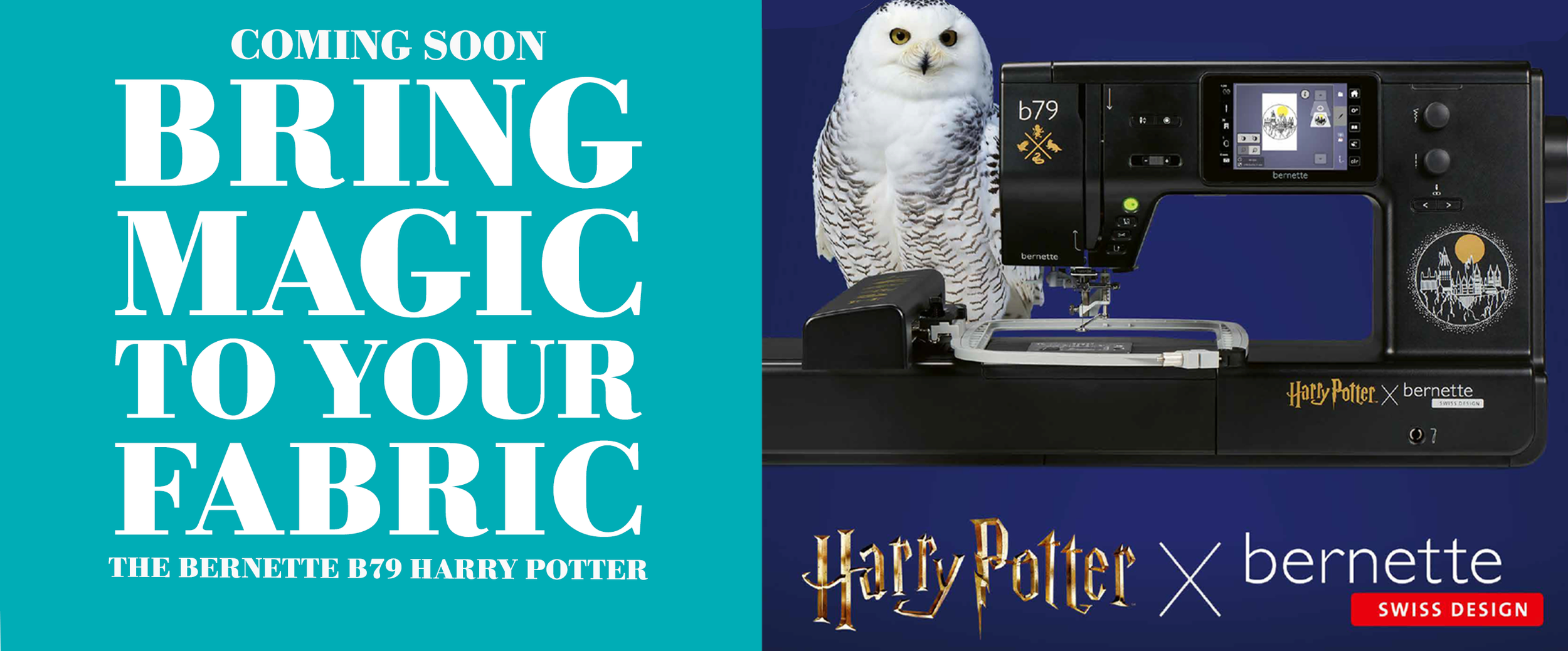 A promotional banner for Bernina sewing machines, featuring the B 325 model on the right and text on the left, including a red sticker that says 'NEW' and inviting viewers to inquire about Bernina 325 and 335 models and test drives.