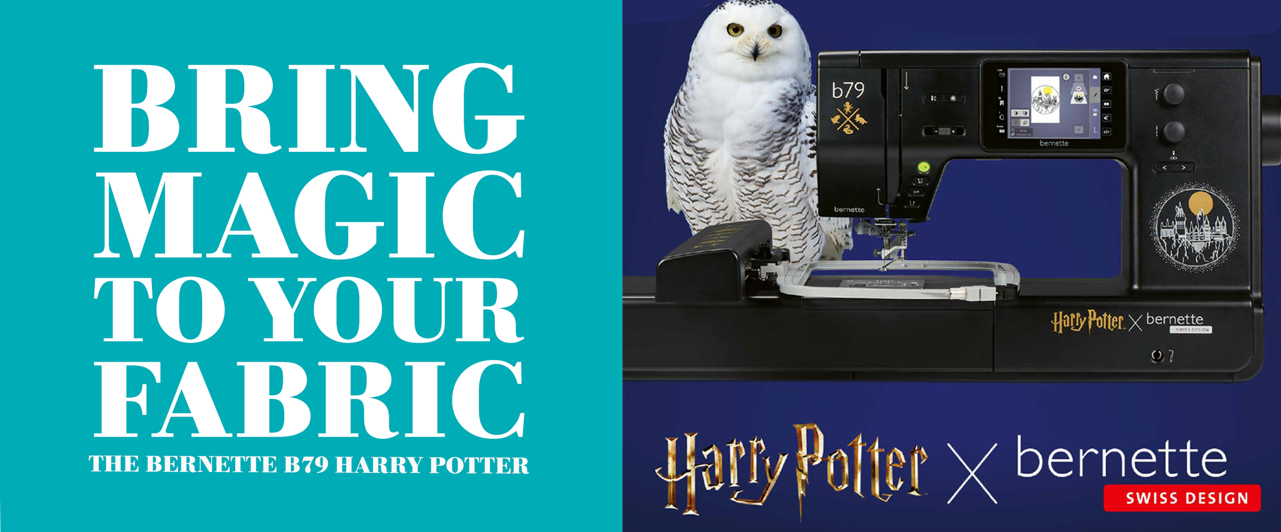 A promotional banner for Bernina sewing machines, featuring the B 325 model on the right and text on the left, including a red sticker that says 'NEW' and inviting viewers to inquire about Bernina 325 and 335 models and test drives.