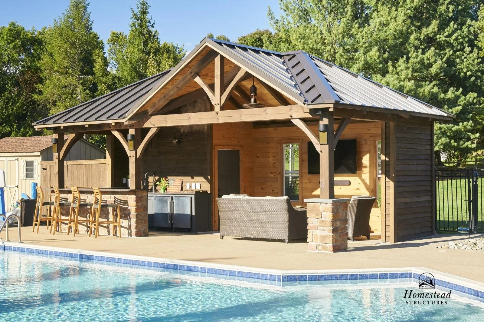14x27 Custom Timber Frame Avalon Pool House