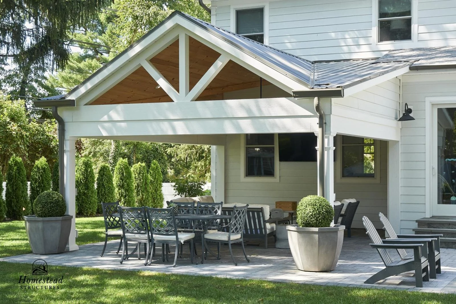 22x17 Attached Vintage Pavilion w/Reverse Gable