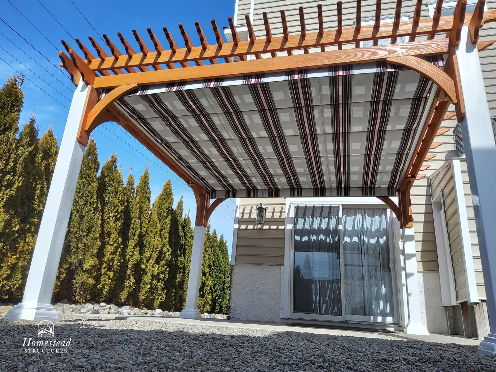 12x12 CUstom Wood Pergolawith EZ Shade Canopy 11152 (2).jpg