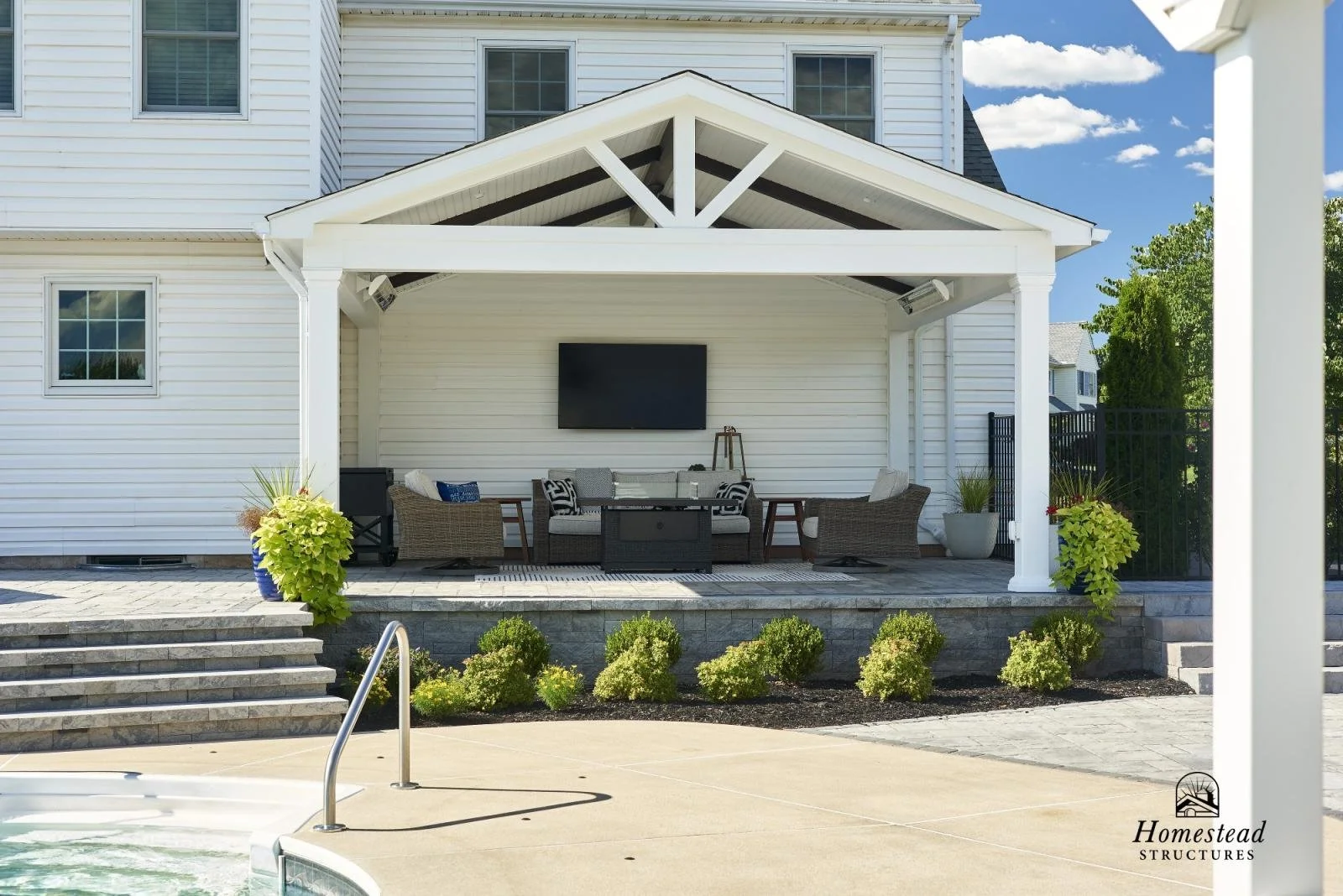 18x17 Attached A-Frame pavilion