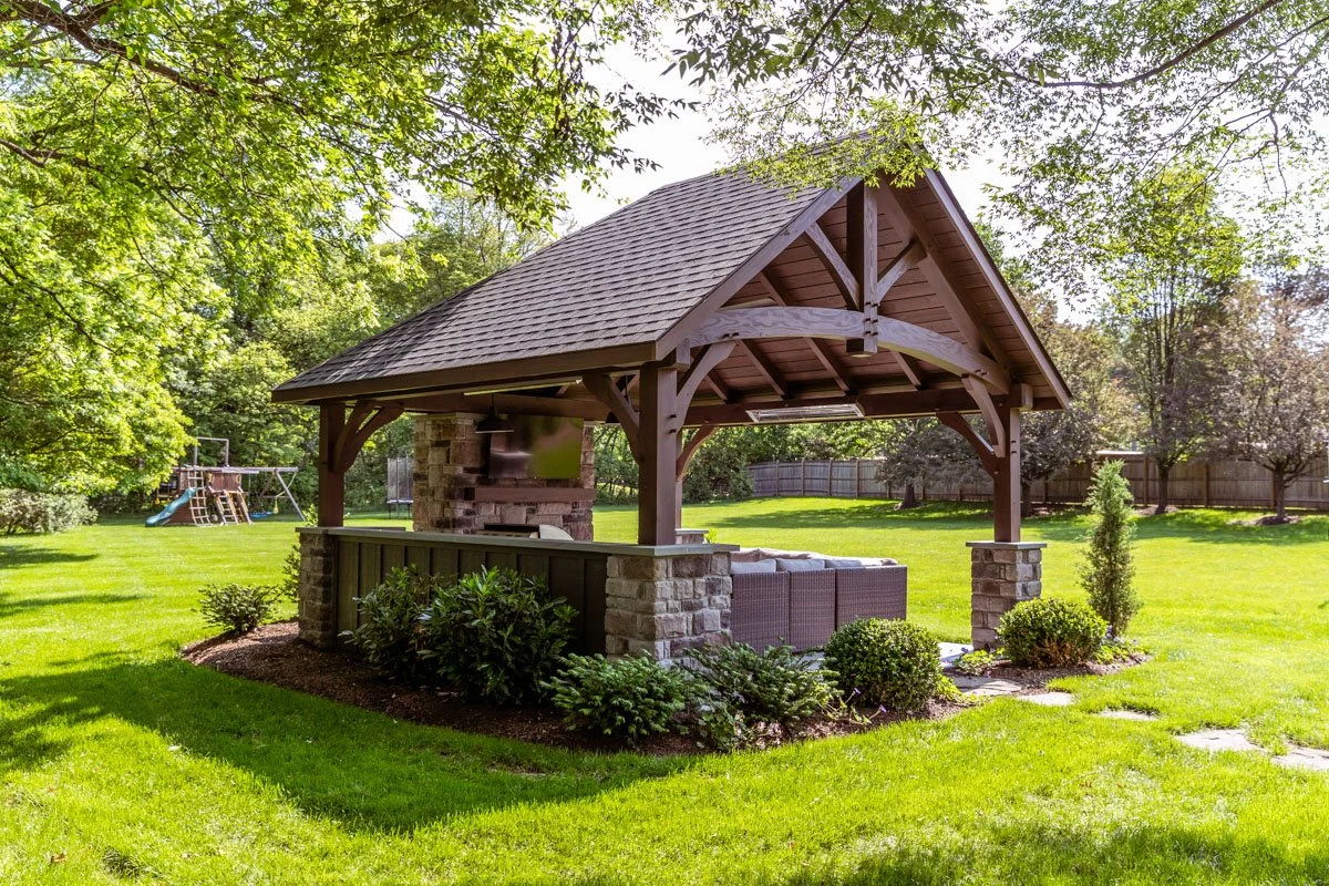 16x16 Timberframe pavilion w/outdoor kitchen