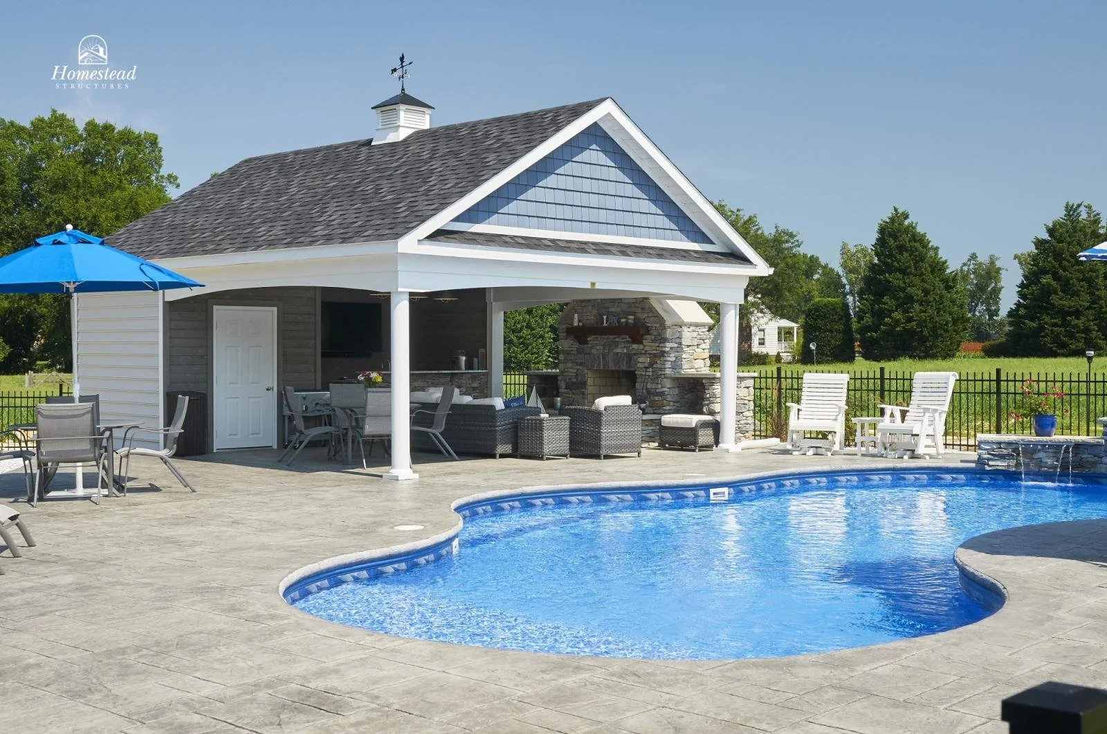 16x24 Avalon Hip Roof Pool House w/vinyl siding