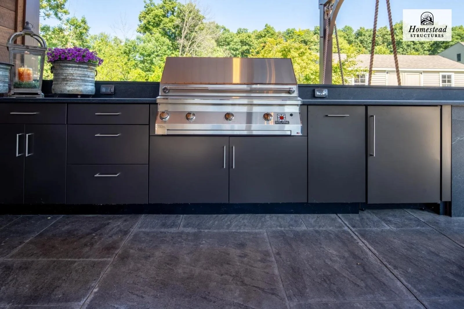 20x25 Timber Frame Pavilion w/outdoor kitchen & fireplace