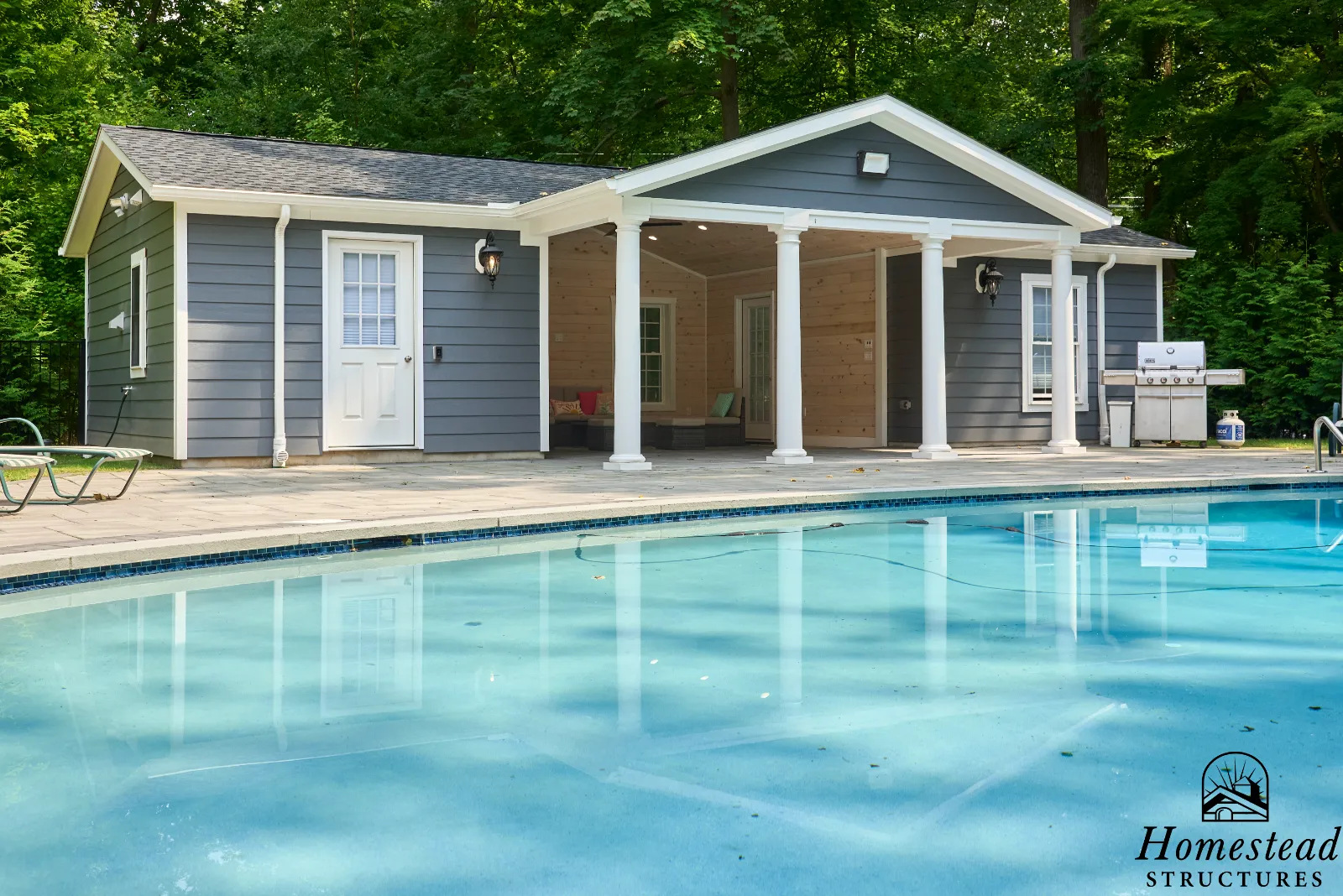 18x41 Custom A-Frame Pool House w/attached 18x7 Pavilion