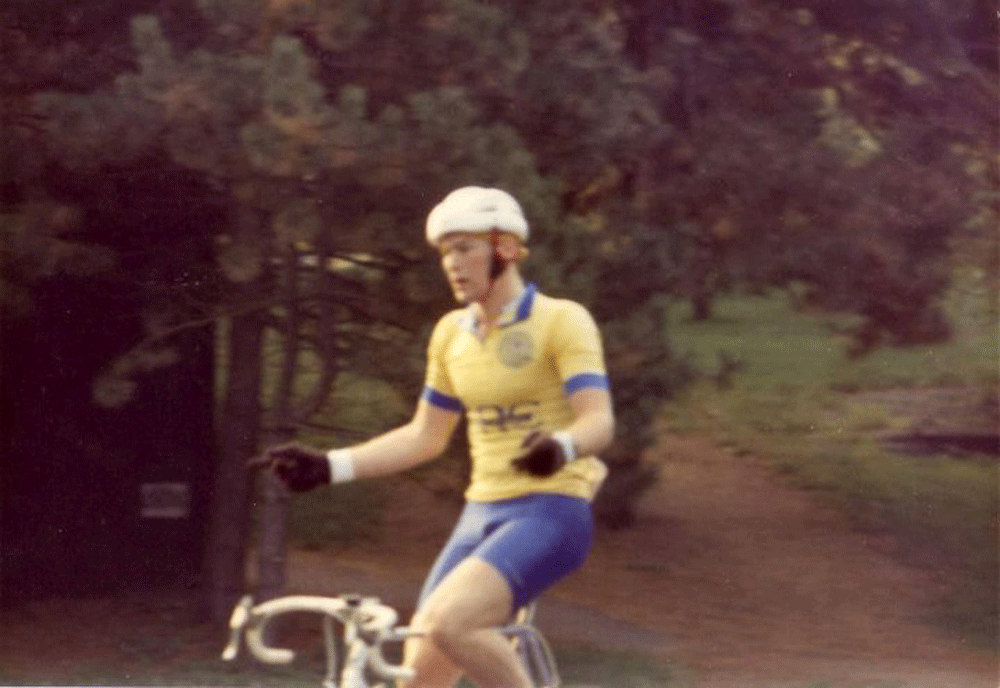 Dave Jordan celebrating a victory in Central Park in the classic CRCA Club kit (Photo from the Dave Jordan Racing website)