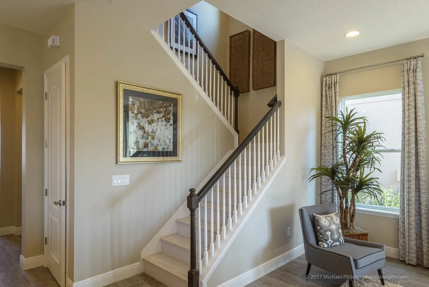 Staircase as viewed from the living room