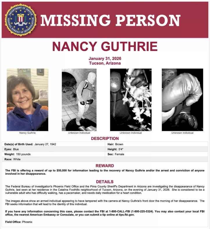 Nancy Guthrie Missing: Investigative Analysis, Ransom Questions, and High-Tech Search Efforts