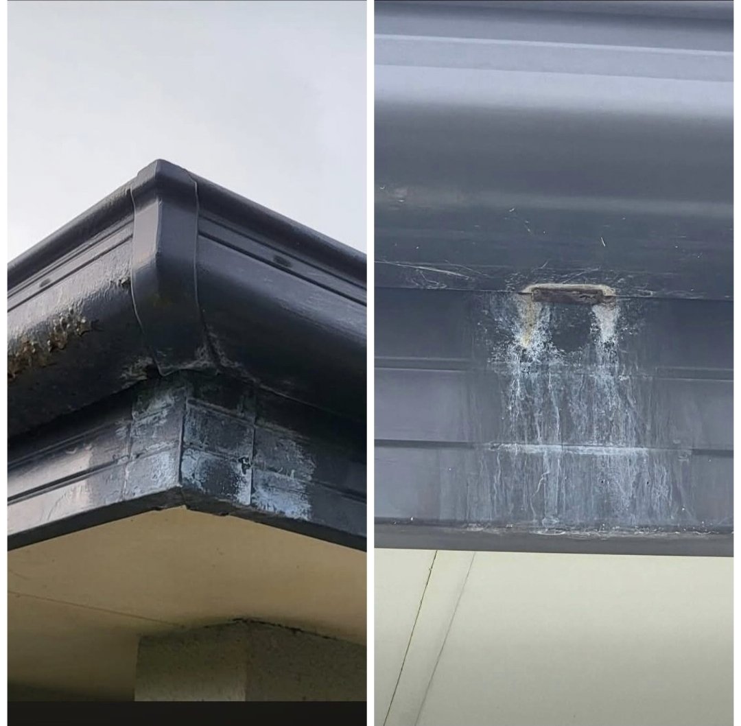 Rust fascia gutter brackets corroded old water damaged ocean salt replace upgrade replace