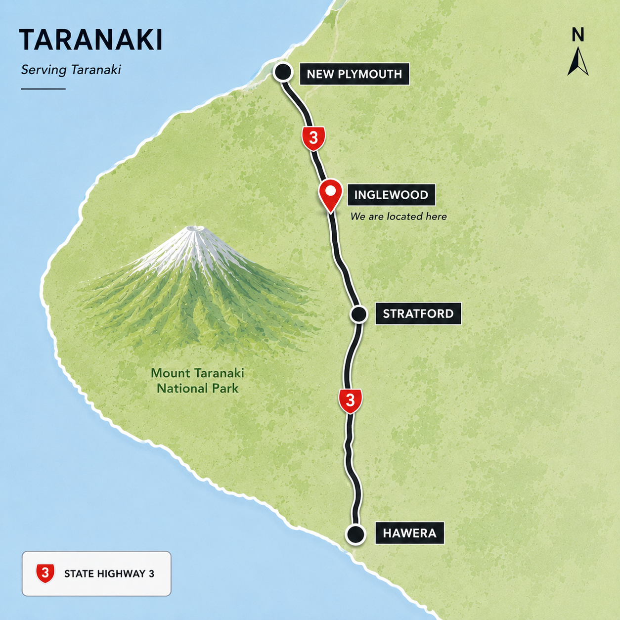 Servicing Taranaki, New Plymouth, Inglewood, Oakura, Stratford, Hawera, Eltham, Bell Block