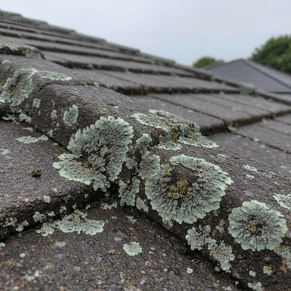 Roof clean lichen spray moss exterior home house
