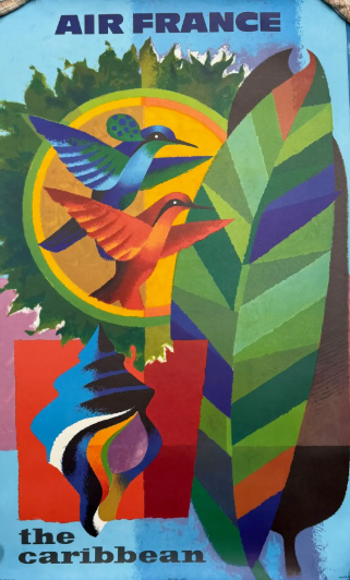 Original Vintage Lithograph Travel Poster | Air France – The Caribbean