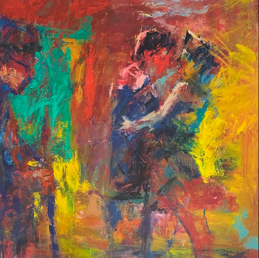 Abstract Embracing Figures, Signed Fine Art Print | Randy Moberg