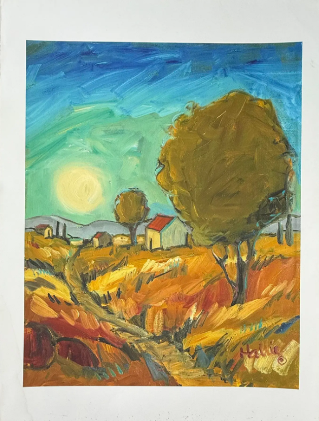 21st Century, Untitled (Pastoral Landscape), Giclee on Fine Art Watercolor Paper, Artist Hallie Walker