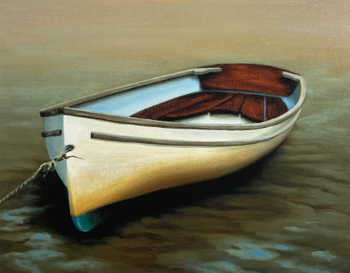 Impressionist Boat Archival Giclee Print on Somerset Textured Watercolor Paper