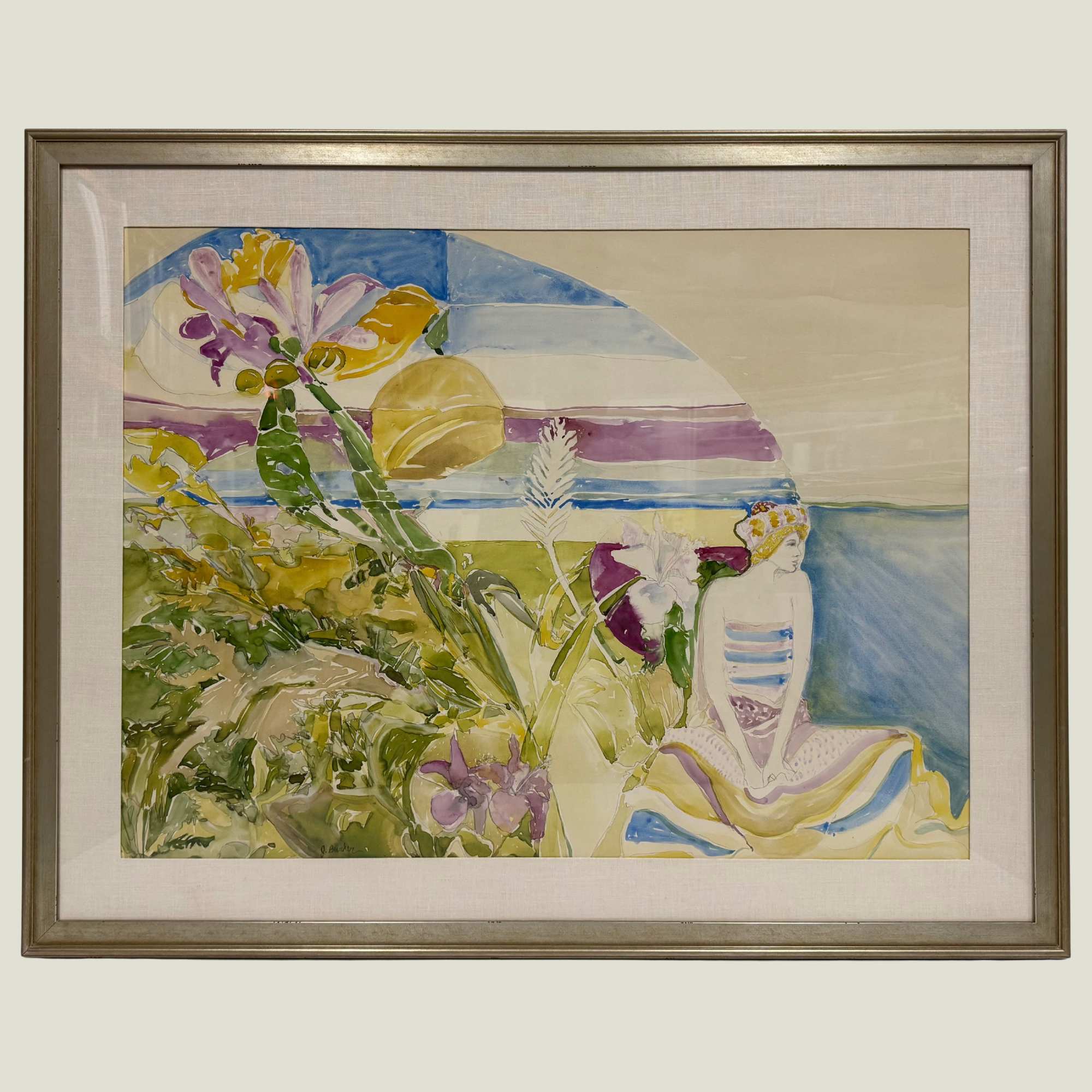 Woman by the Sea - John Bunker (Watercolor)