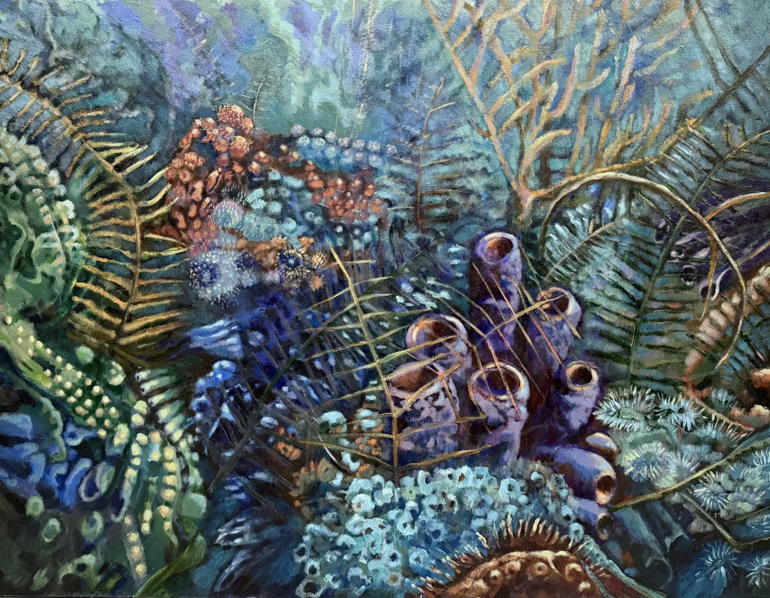 Undersea Reef Painting on Canvas by Louise Freshman Brown