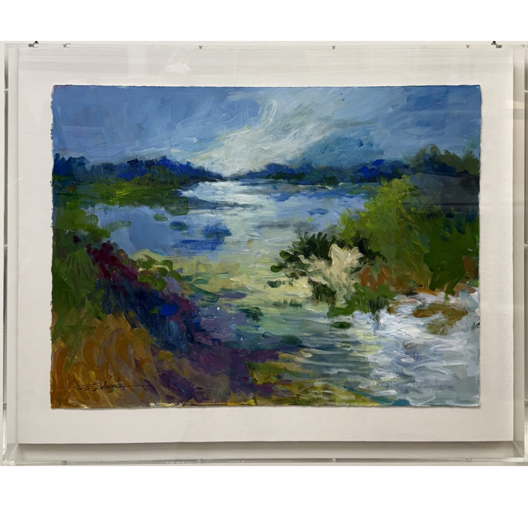 Abstract Marsh Landscape - Ellen Diamond (Acrylic on Paper)