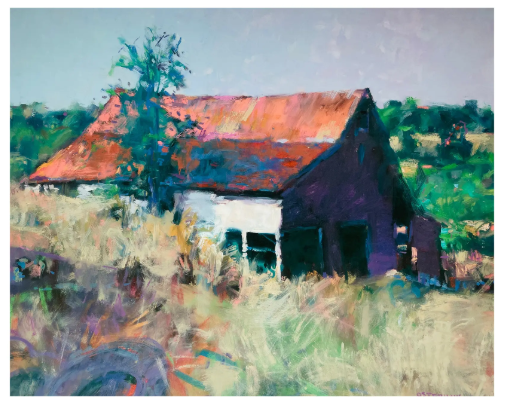 Contemporary Impressionist Barn Landscape Giclée Print on Watercolor Paper by Greg Osterhaus