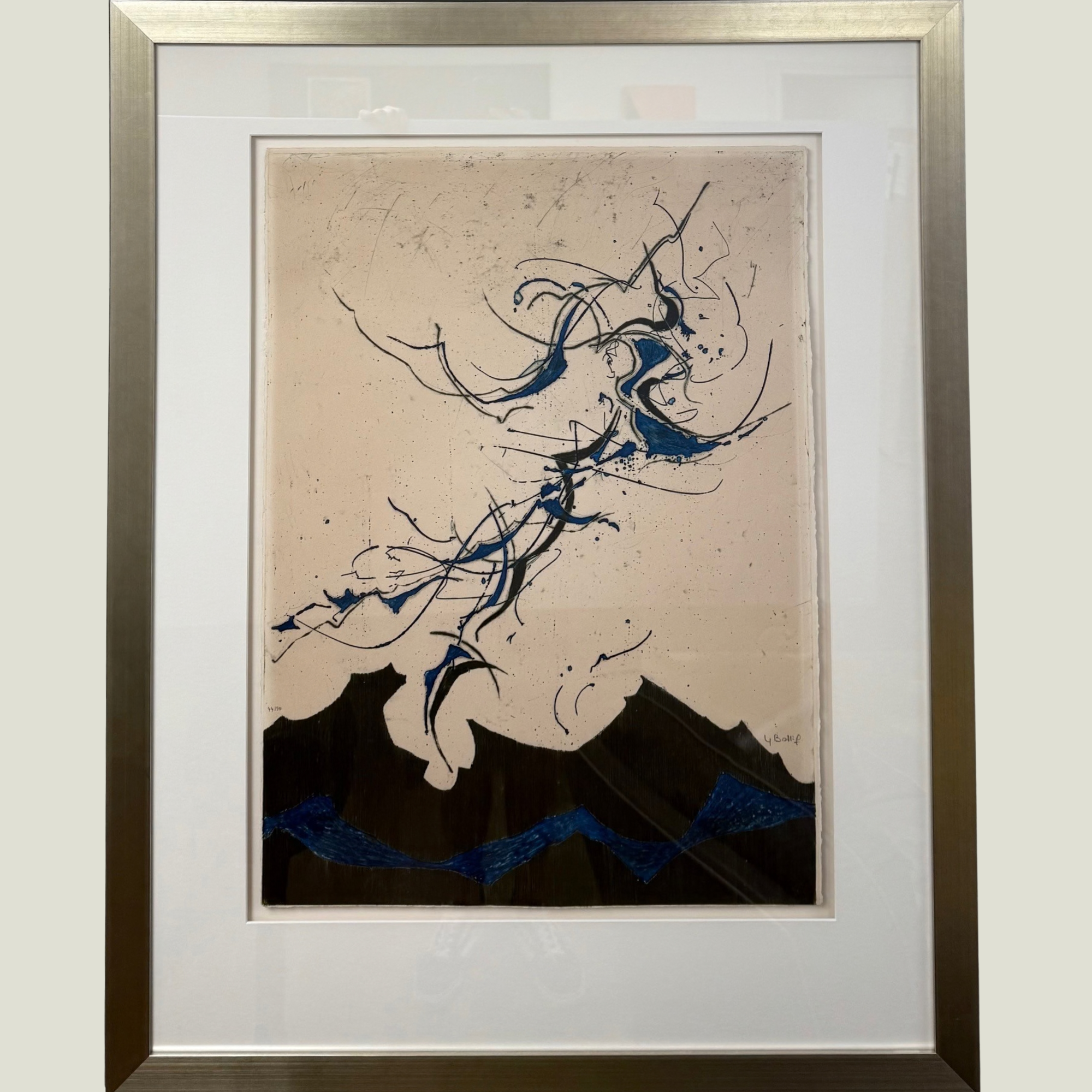 Untitled, Framed Aquatint Etching on Paper, Artist Yannick Ballif