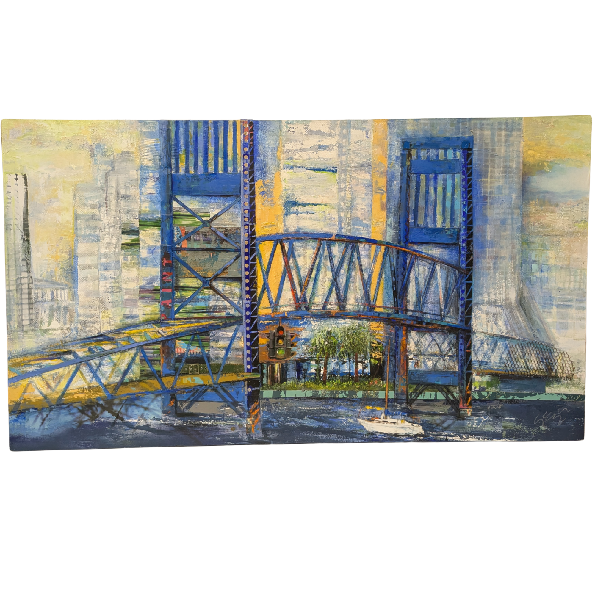 Main Street Bridge - Marsha Glazière (Mixed Media on Canvas)