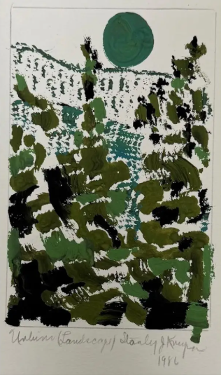 Abstract Expressionist Landscape Gouache on Paper | “Urbino” by Stanley J. Krupa